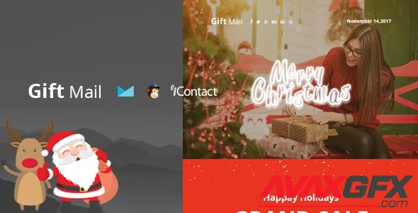 ThemeForest - Gift Mail v1.0 - Christmas Email Templates set + Online Access (Update: 11 December 17) - 21001646