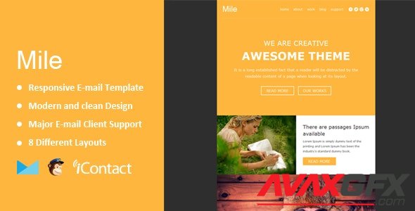ThemeForest - Mile v1.0 - Responsive E-mail Template + Themebuilder Access (Update: 31 January 15) - 10158677