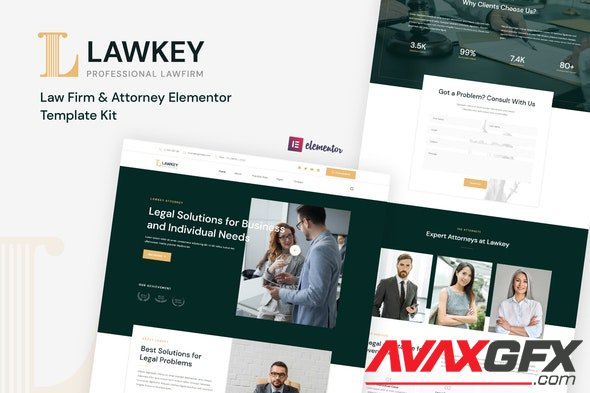 ThemeForest - Lawkey v1.0.0 - Law Firm & Attorney Elementor Template Kit - 35050303