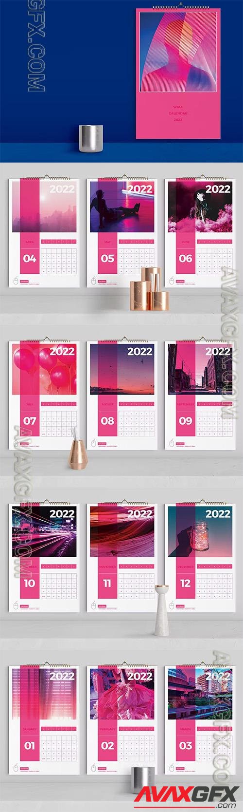 Pink Lifestyle Wall Calendar 2022