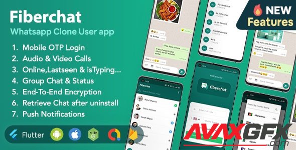 CodeCanyon - Fiberchat v1.0.33 - Whatsapp Clone Full Chat & Call App | Android & iOS Flutter Chat app - 30776444