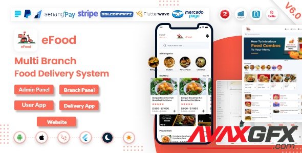 CodeCanyon - eFood v6.0 - Food Delivery App with Laravel Admin Panel + Delivery Man App - 30320338 - NULLED