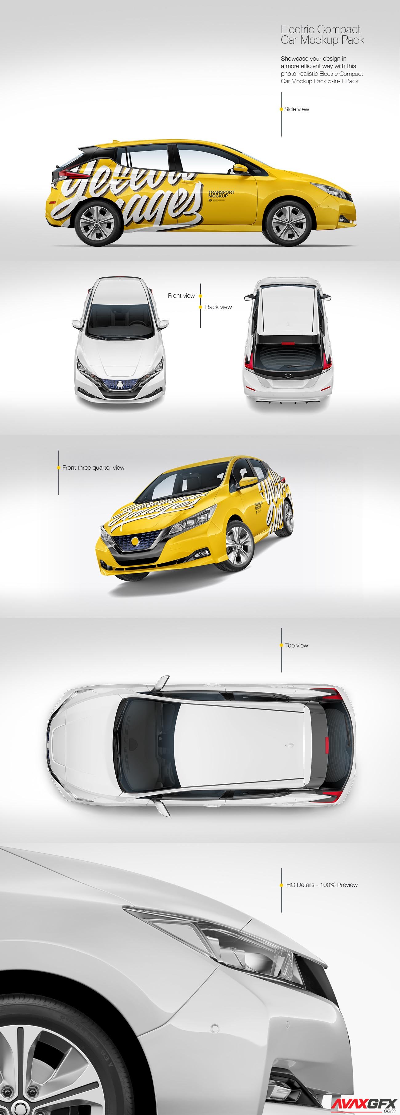 Electric Compact Car Mockup Pack 67946