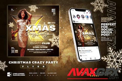 Xmas Party Flyer | Crazy Party NU3RDC9