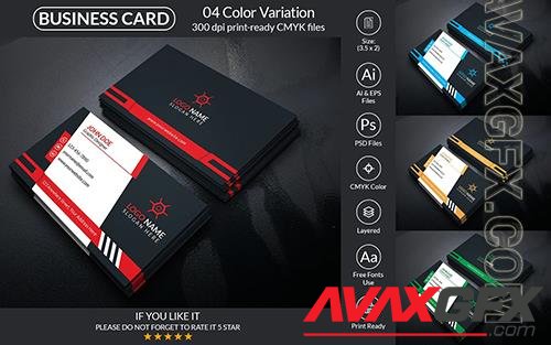 Business Card With Vector & PSD Corporate Identity o97970