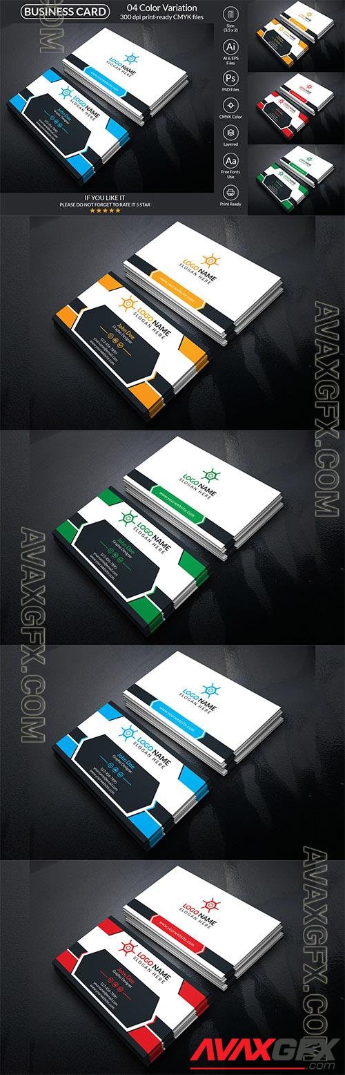 Business Card With Vector & PSD Format Corporate Identity o176599