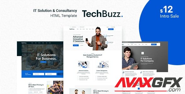 ThemeForest - TechBuzz v1.0 - Technology IT Solutions Services HTML5 Template - 28115979