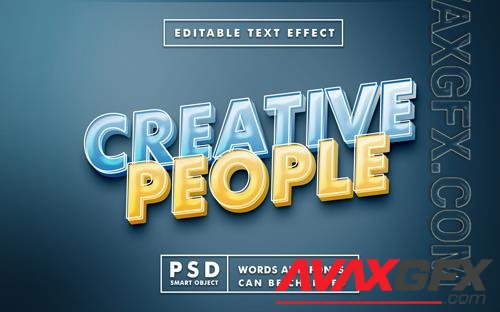 Creative people 3d text effect editable text effect premium psd with smart object