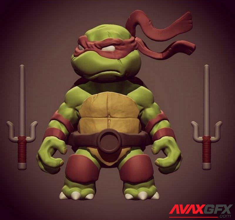 Chibi Teneage Mutant Ninja Turtles and Splinter 3D Printable STL