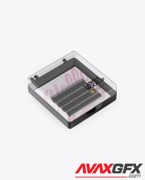 Closed Transparent Box with Lashes Mockup 31493