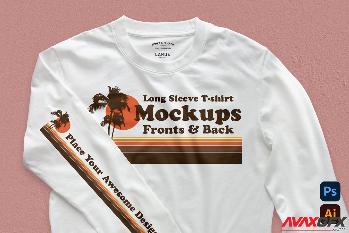 CreativeMarket - Realistic Blank Long Sleeve T-shirt 5894129