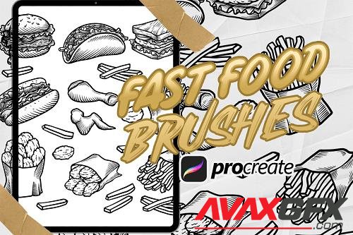 fast food vintage brush stamp