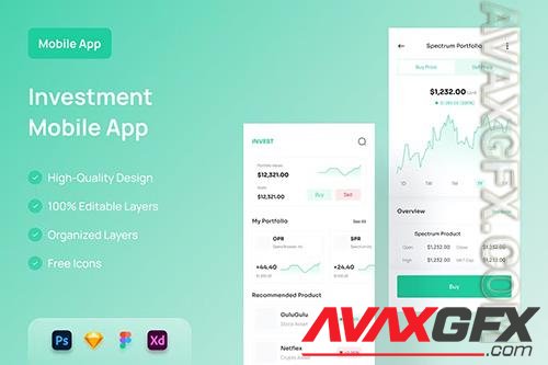 Investment Mobile App - UI Design RDYU5SV