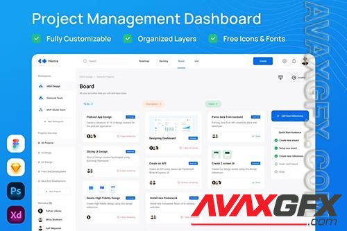 Project Management Dashboard - UI Design 7ZQYC7Q