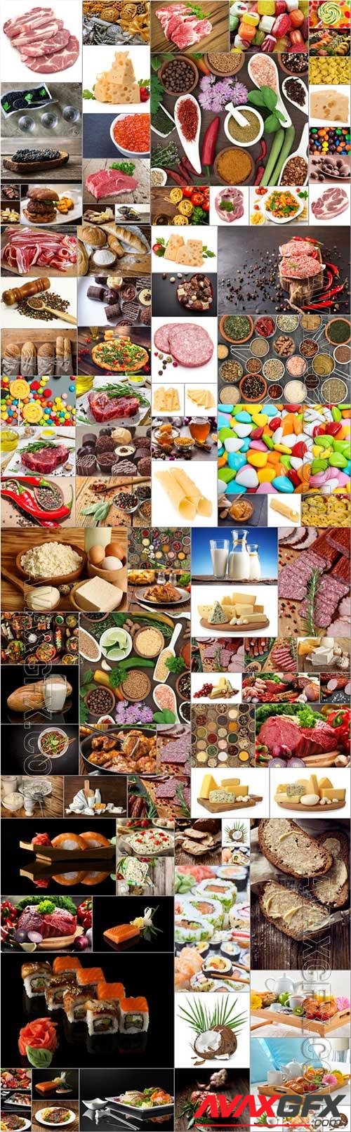 Food, meat, vegetables, fruits, fish, stock photo bundle vol 7