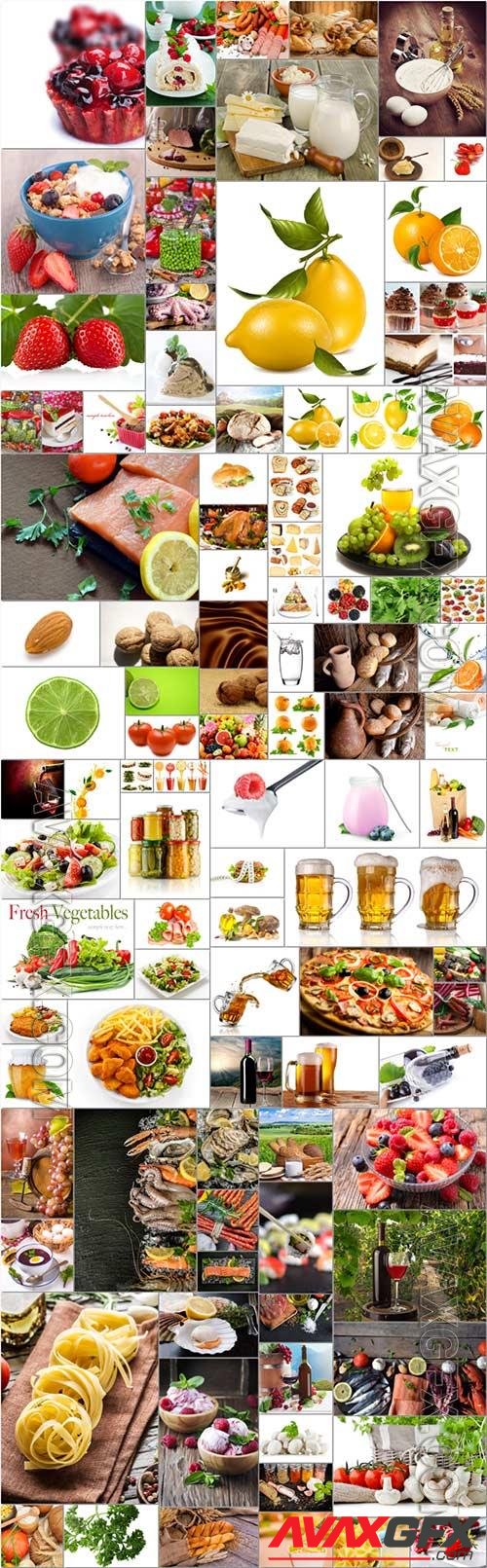 Food, meat, vegetables, fruits, fish, stock photo bundle vol 5