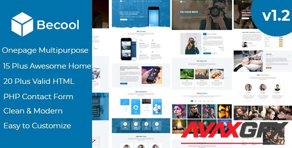 ThemeForest - Becool v1.2 - Onepage Multipurpose Template - 22584054