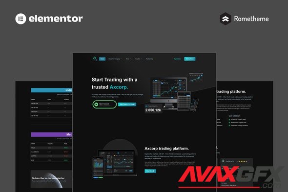 ThemeForest - Axcorp v1.0.0 - Trading & Investment Company Elementor Pro Full Site Template Kit - 35358656