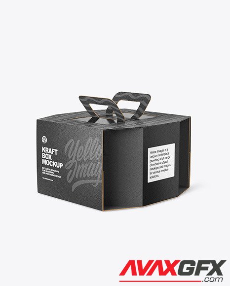 Octagonal Kraft Box w/ Handle Mockup 94959
