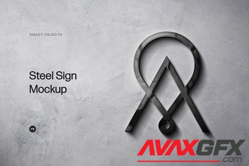 Metal Steel Sign Mockup - 6878178