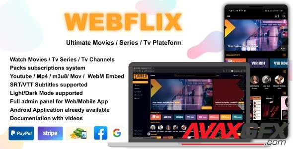 CodeCanyon - WebFlix v1.5 - Movies - TV Series - Live TV Channels - Subscription - 28334578