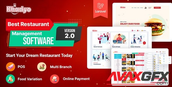 CodeCanyon - Khadyo Restaurant Software v2.0.0 - Online Food Ordering Website with POS - 29878013