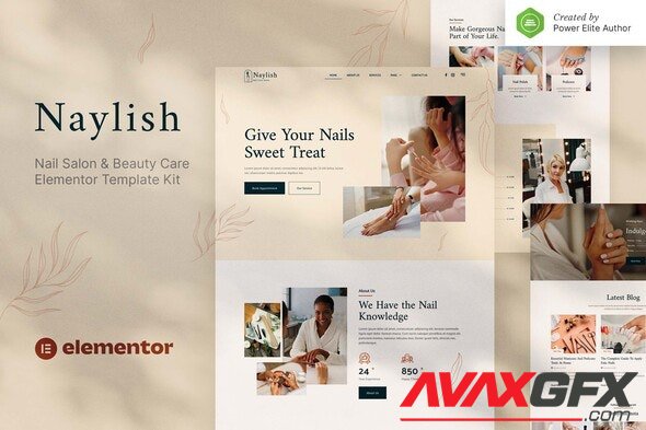 ThemeForest - Naylish v1.0.0 - Nail Salon & Beauty Care Elementor Template Kit - 35933204