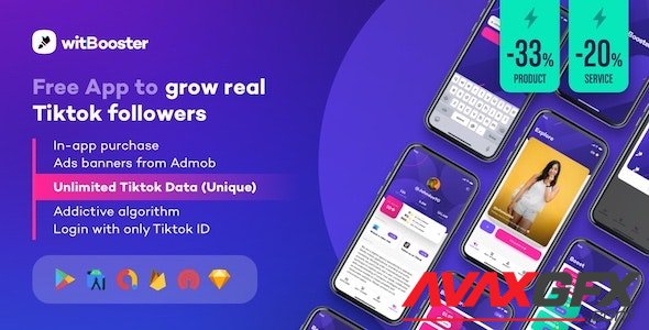 CodeCanyon - WitBooster v1.9.0 - Free App to grow real Tiktok video followers for Android - 29953109