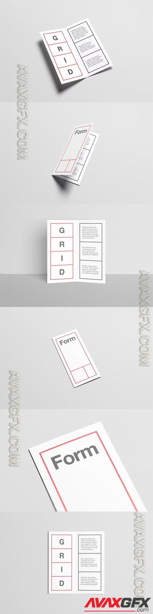 DL Bi-Fold / Half-Fold Brochure Mock-Up T9D96UR