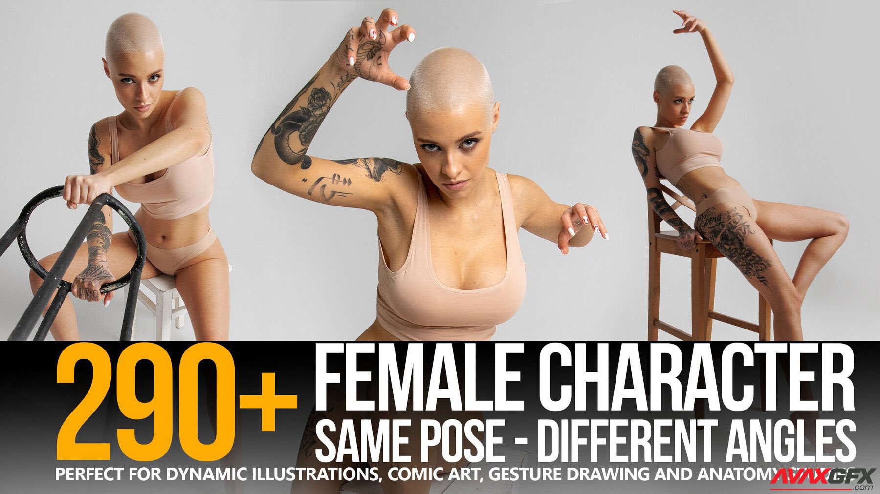 ArtStation Same Pose Different Angles Female Character Reference Pictures 290