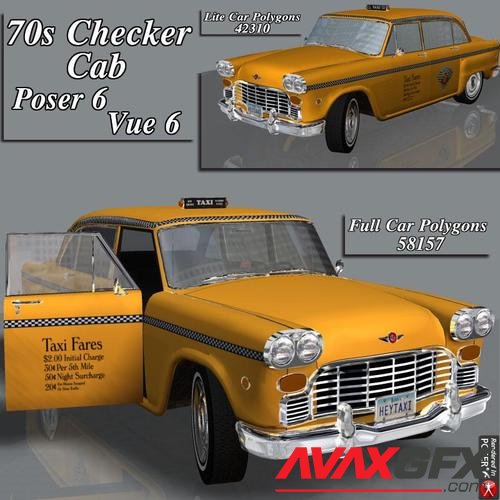 Checker Cab (Poser, Obj, Vue)