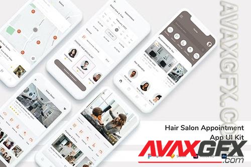 Hair Salon Appointment App UI Kit 3HNBAH2