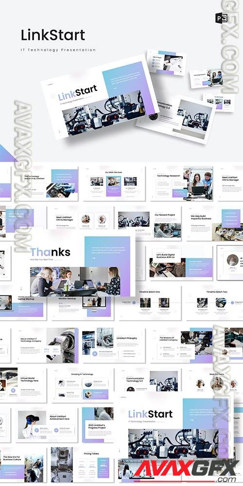 LinkStart - IT Technology Company Powerpoint, Keynote and Google Slides