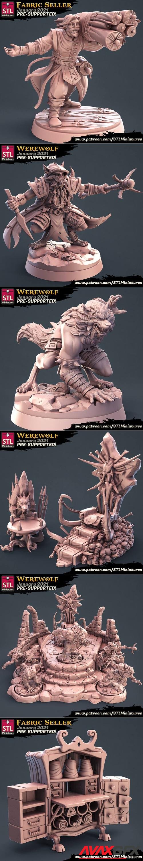 STL Miniatures - Fabric Seller Werewolf January 2021 – 3D Printable STL