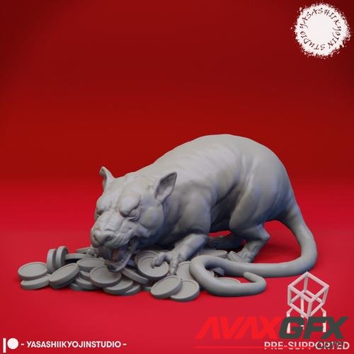 Maks the Giant Rat - Tabletop Miniature – 3D Printable STL