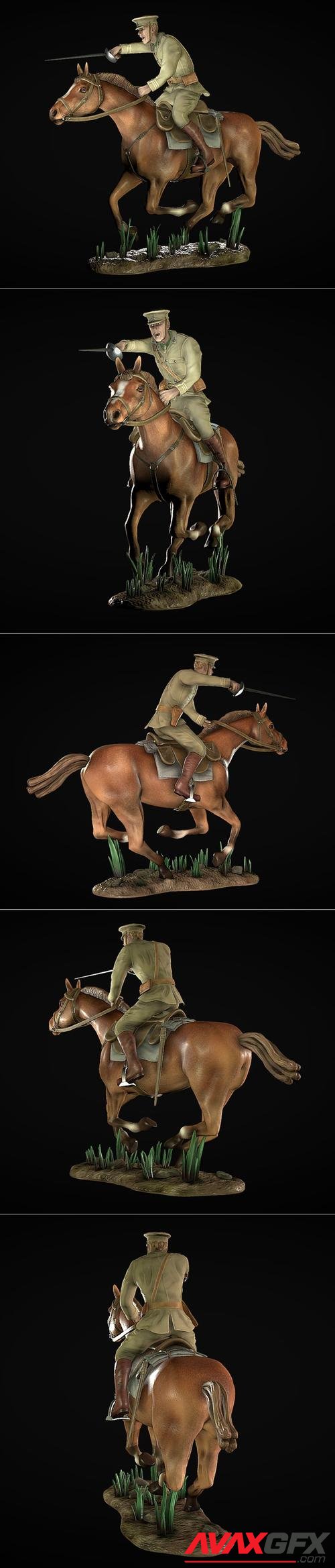 Cavalry charge - WW1 - British – 3D Printable STL
