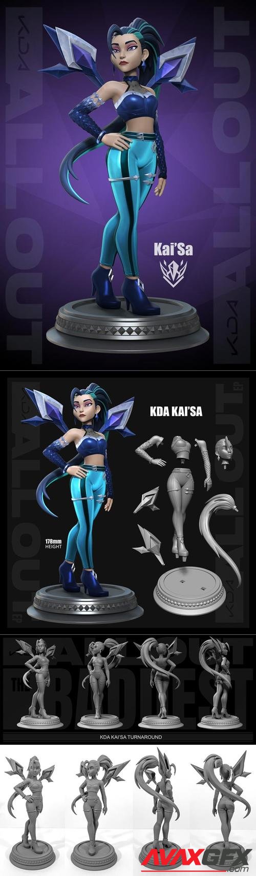 KDA All-Out Kaisa League of Legends – 3D Print