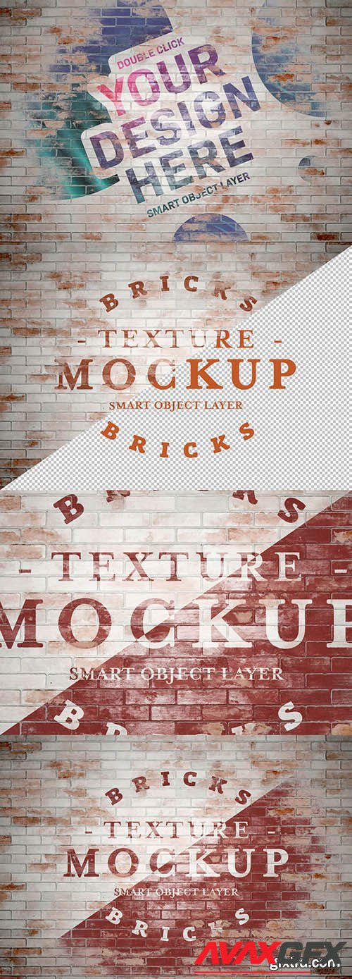 Grunge Washed Brick Texture Mockup 283964082