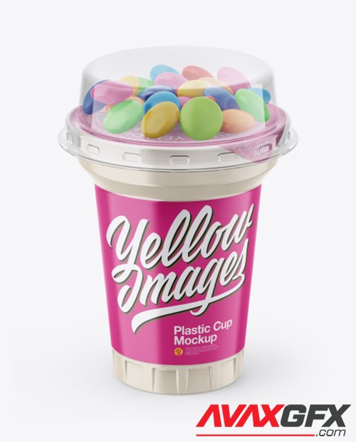 Plastic Cup with Sweets Mockup 38589 TIF