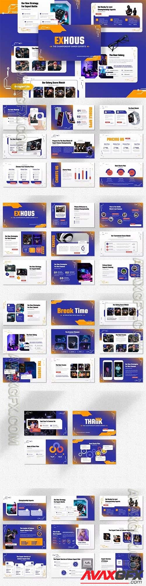 Exhous - Champion Gamer Powerpoint, Keynote and Google Slides Template