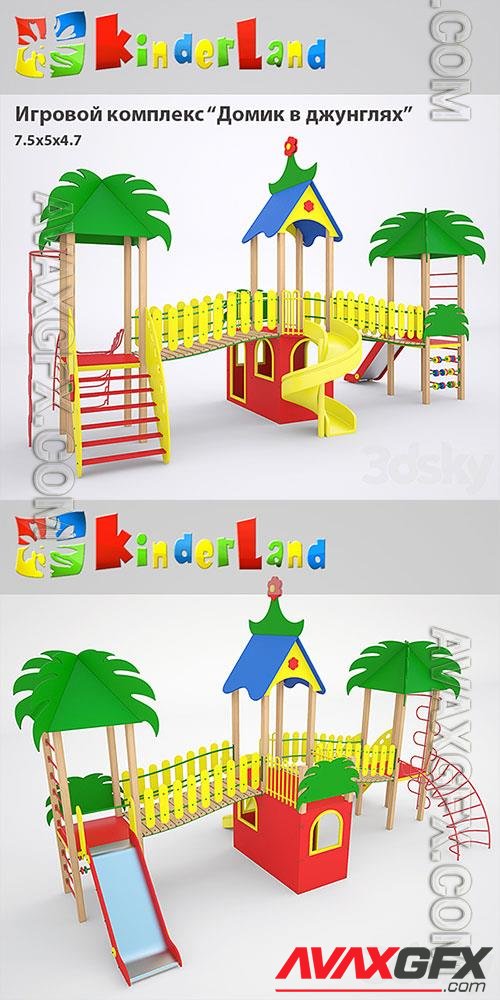 3D Models Game complex House in the Jungle