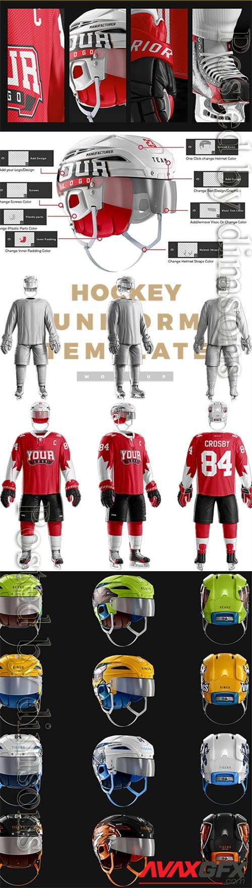 Ice Hockey Uniform Mockup Template
