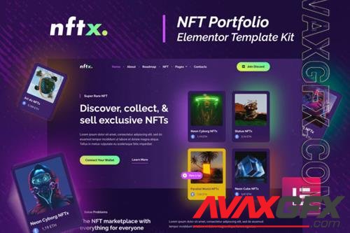 TF NFTx - NFT Portfolio Elementor Template Kit 37108871