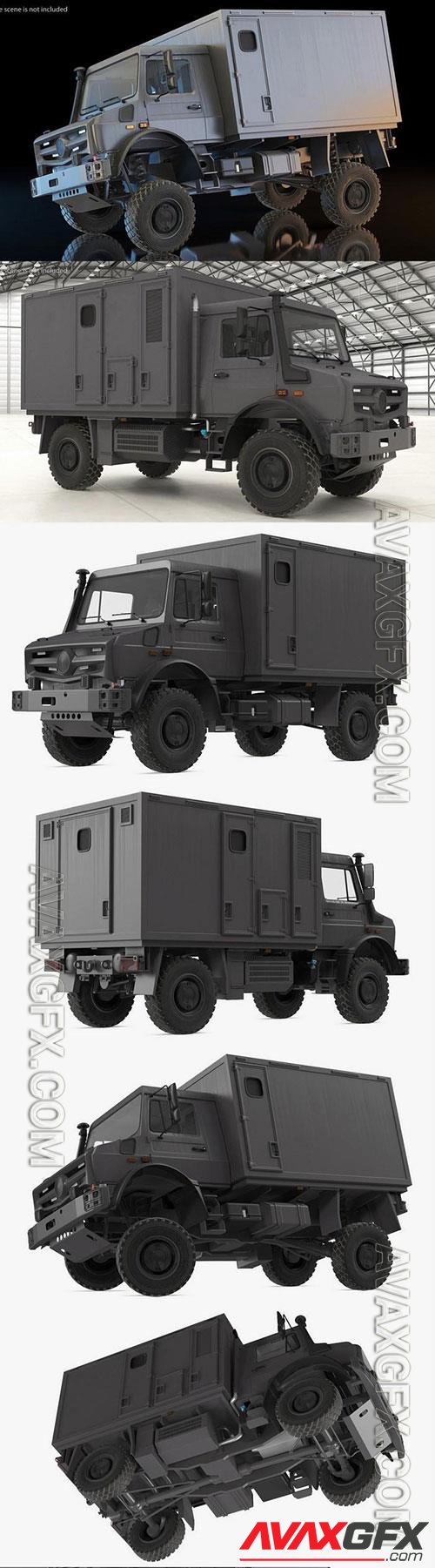 3D Model Box Truck Isuzu NPR 2018 Rigged