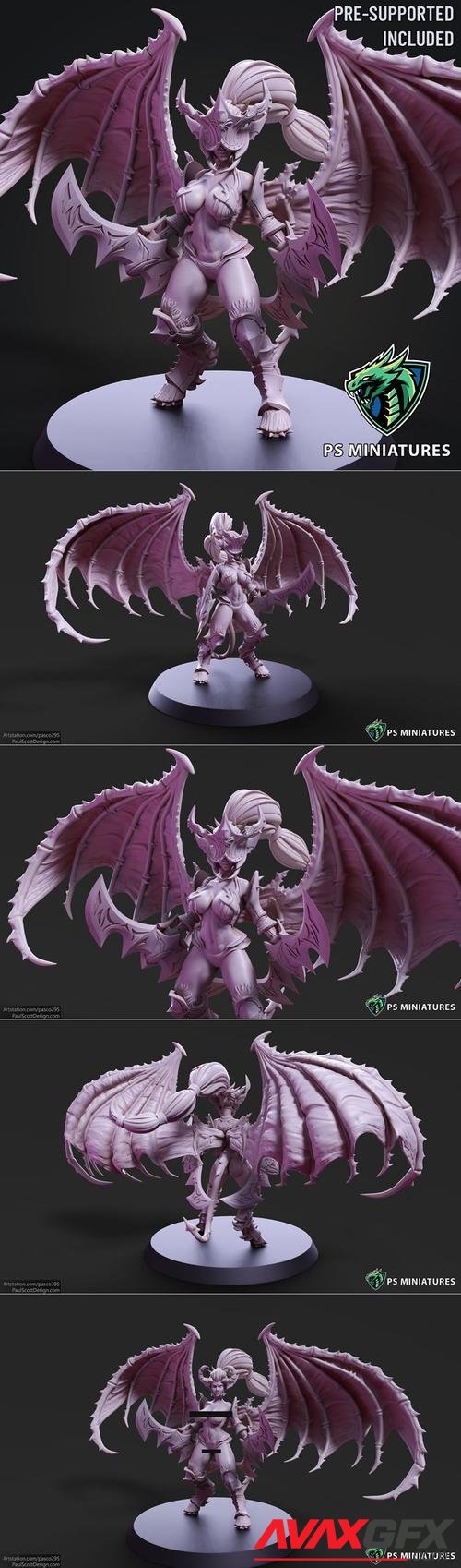 Drow Demonic Valkyrie Pose 2 - Includes Pinup Variant – 3D Print