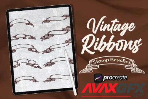 Vintage Ribbons Brush Stamp