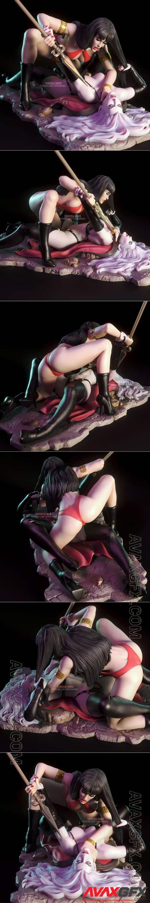 Vampirella VS Lady Death 3D Print Model