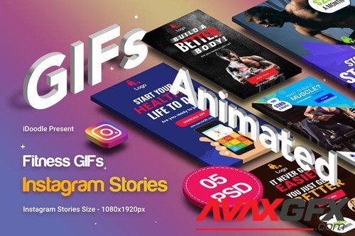 Animated GIFs Gym & Fitness Instagram Stories - 3F97MLY