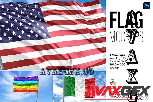 Flag Mockups - 8 views - 7338266