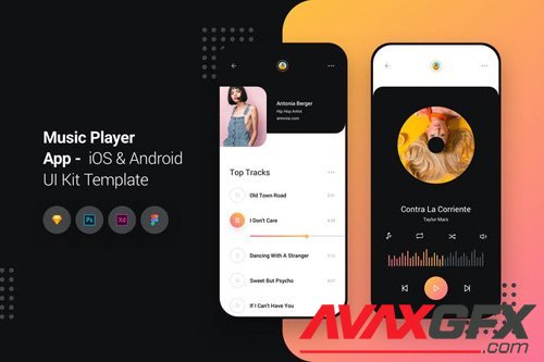 Music Player App iOS & Android UI Kit Template